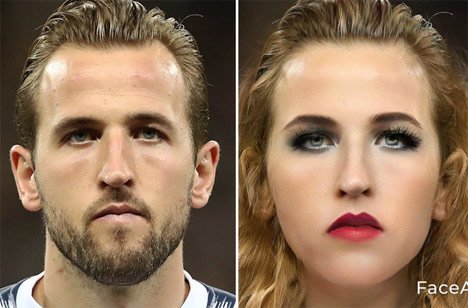 Harry Kane di FaceApp (c) The Sun