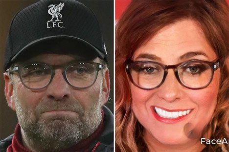 Jurgen Klopp di FaceApp (c) The Sun