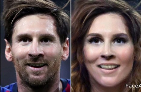 Lionel Messi di FaceApp (c) The Sun