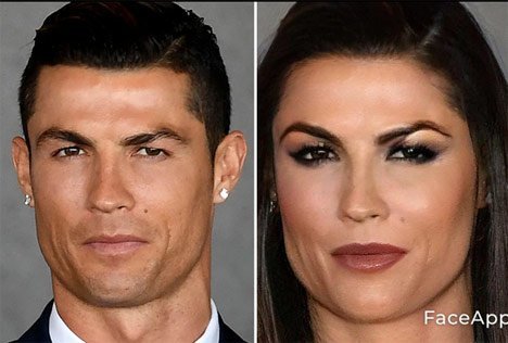 Cristiano Ronaldo di FaceApp (c) The Sun