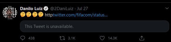 Cuitan Danilo ketika merespon klaim FIFA di Twitter. (c) twitter/2DaniLuiz