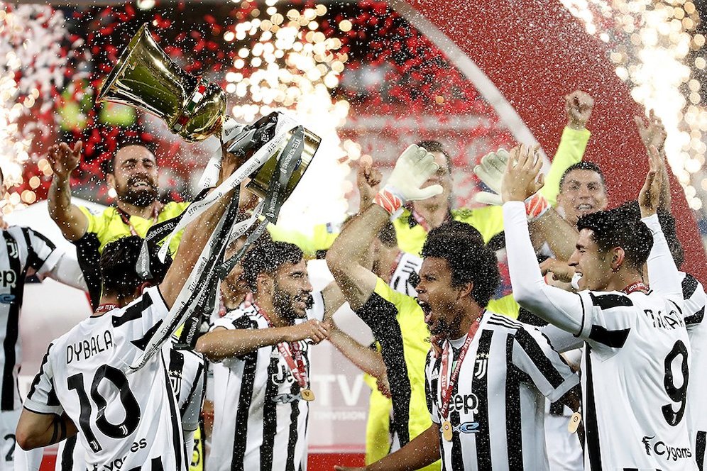 Juventus juara Coppa Italia 2020-2021 setelah mengalahkan Atalanta 2-1 di Stadion Mapei, Kamis (20/5/2021) dini hari WIB. (c) AP Photo