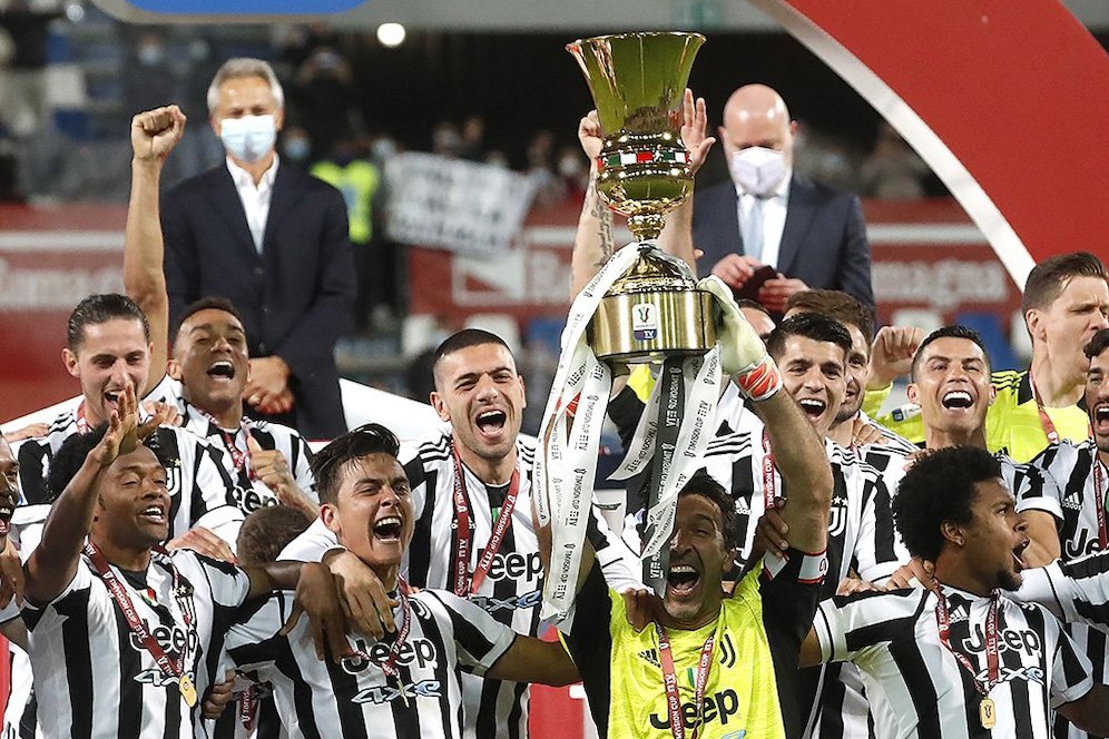 Juventus juara Coppa Italia 2020-2021 setelah mengalahkan Atalanta 2-1 di Stadion Mapei, Kamis (20/5/2021) dini hari WIB. (c) AP Photo