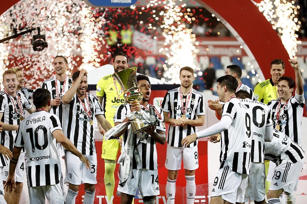 Juventus juara Coppa Italia 2020-2021 setelah mengalahkan Atalanta 2-1 di Stadion Mapei, Kamis (20/5/2021) dini hari WIB. (c) AP Photo