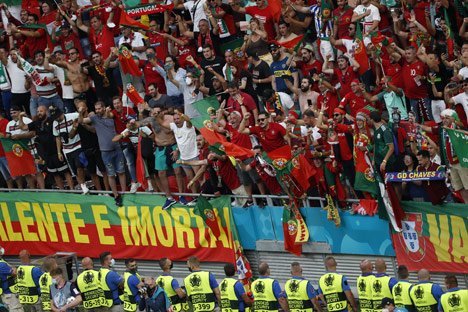 Suasana Puskas Arena pada laga Hungaria vs Portugal di Grup F Euro 2020 (c) AP Photo