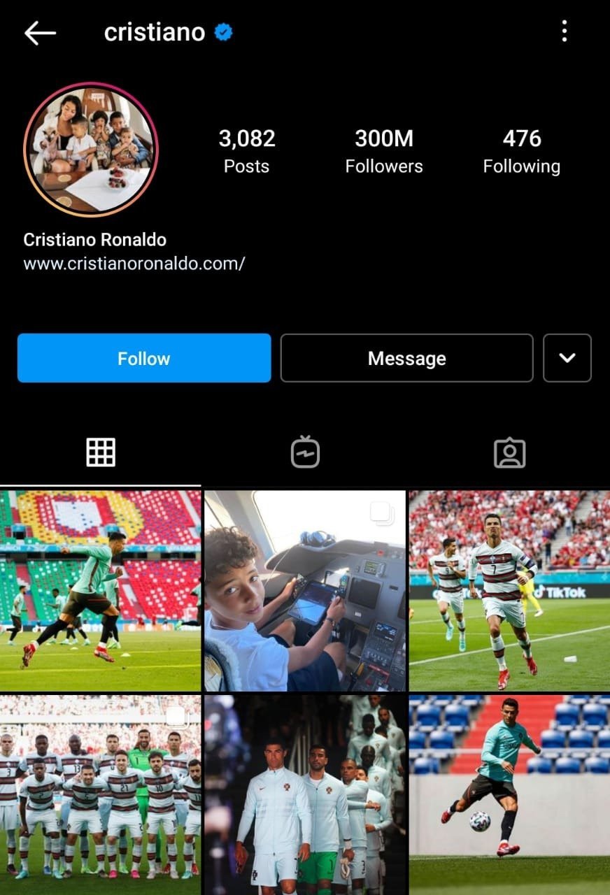 Profil Instagram Cristiano Ronaldo (c) Instagram