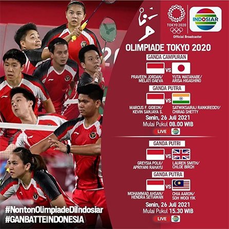 Dukung perjuangan bulutangkis Indonesia di Olimpiade 2020. (c) indosiar