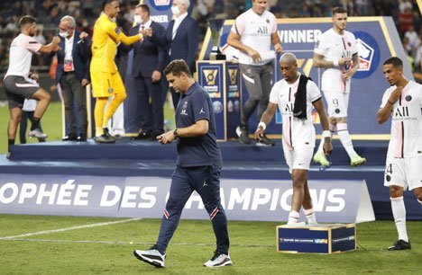 PSG kalah kalah dari Lille pada laga Trophee des Champions, Senin (2/8/2021) dini hari WIB, dengan skor 1-0. (c) AP Photo