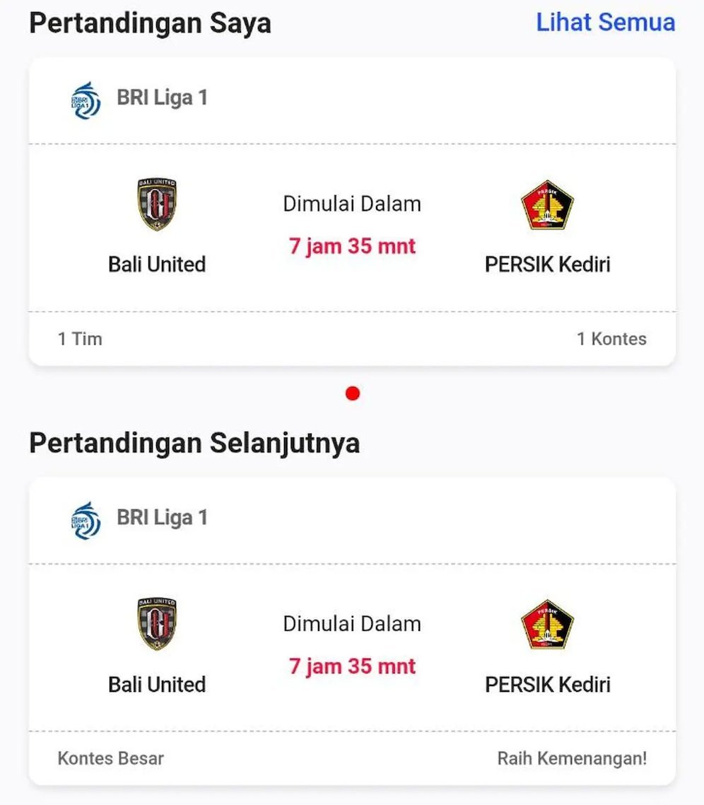 Bolaneters bisa memilih pertandingan yang ingin diikuti. (c) vidio