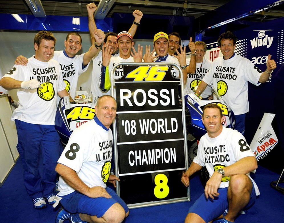 Valentino Rossi saat merebut gelar dunia MotoGP 2008. (c) MotoGP.com