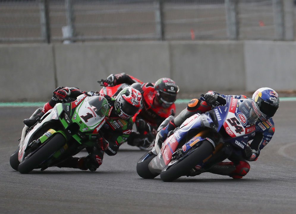 Toprak Razgatlioglu, Jonathan Rea, dan Scott Redding (c) AP Photo