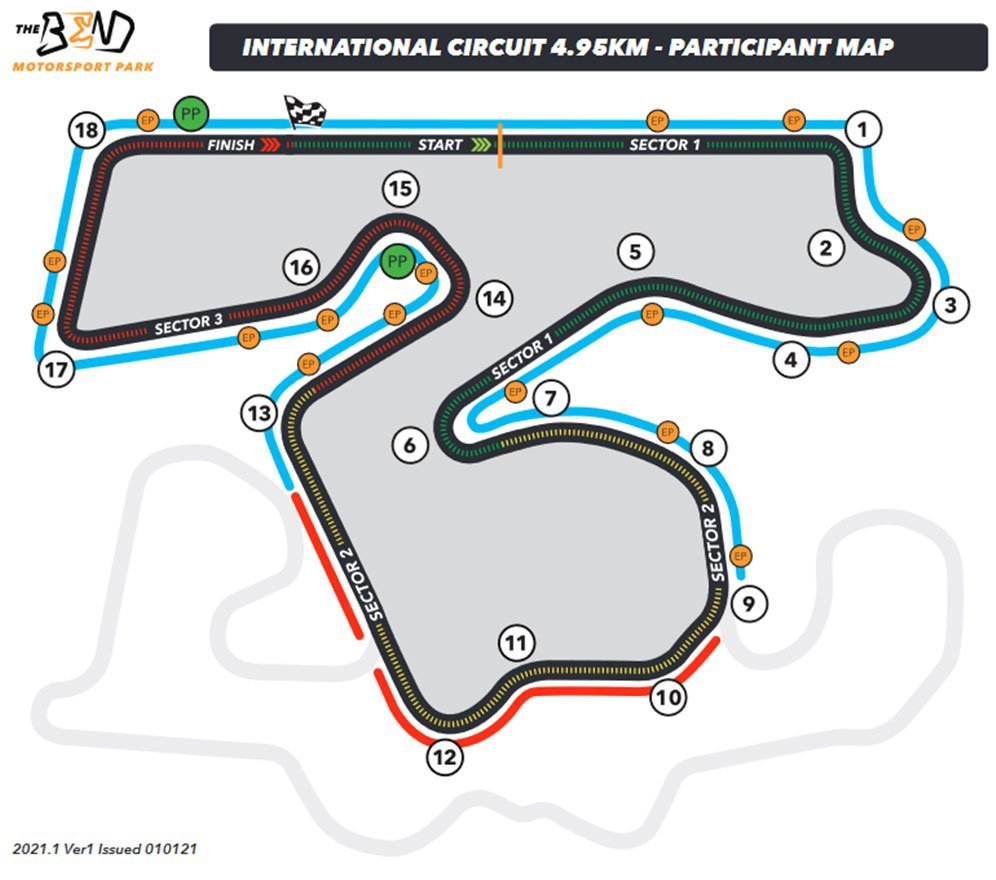 International Circuit, salah satu dari delapan layout sirkuit yang tersaji di Bend Motorsport Park. (c) TheBend.com.au