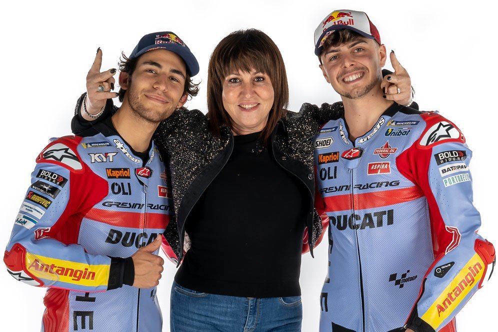 Enea Bastianini, Nadia Padovani, dan Fabio di Giannantonio (c) Gresini Racing