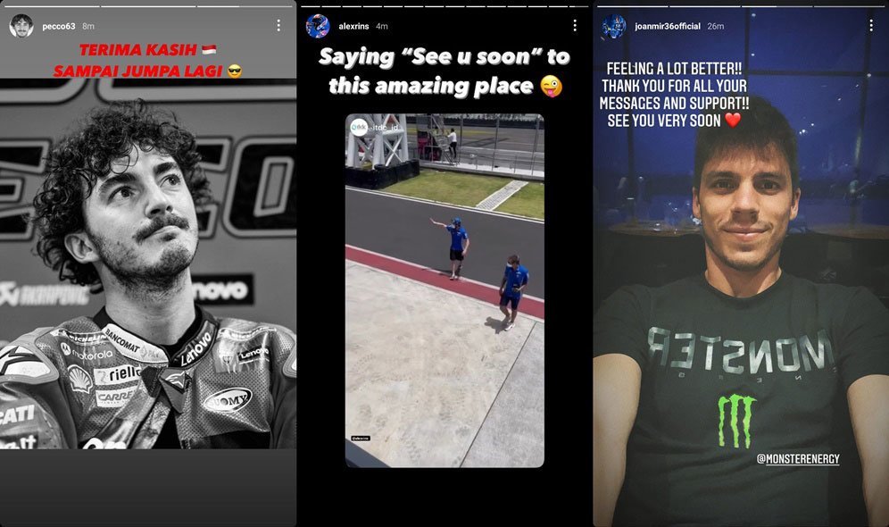 Salam perpisahan dari Pecco Bagnaia, Alex Rins, dan Joan Mir (c) Instagram