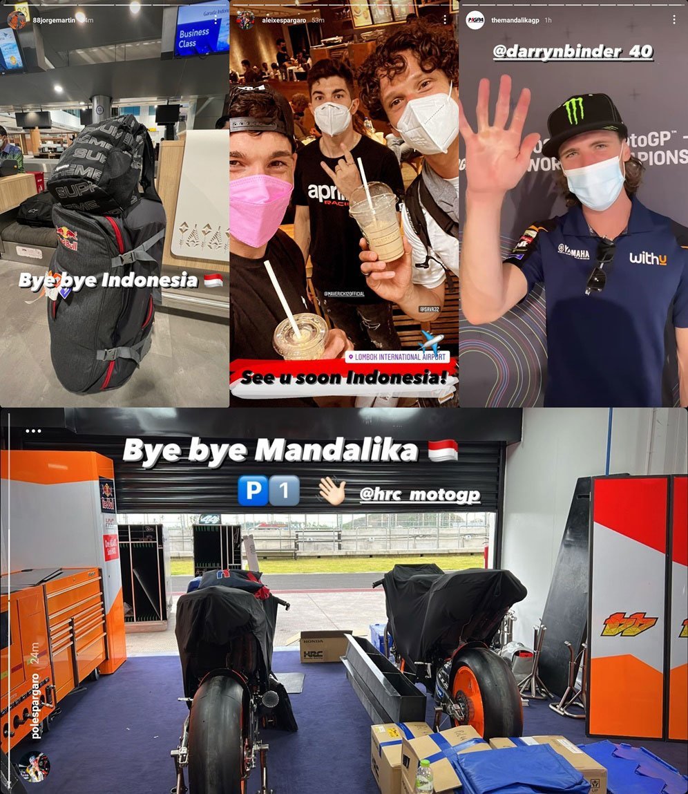 Salam perpisahan dari Aleix Espargaro, Jorge Martin, Darryn Binder, dan Pol Espargaro (c) Instagram