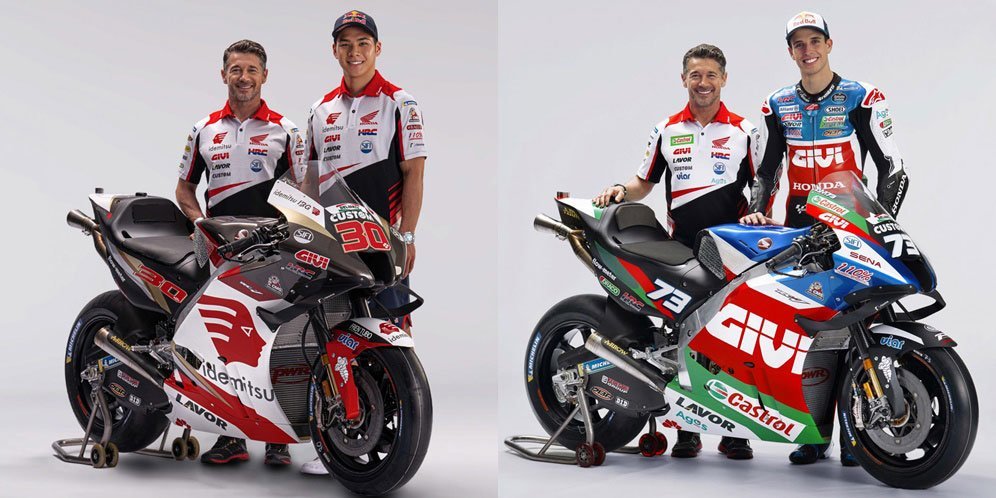 Bos LCR Honda, Lucio Cecchinello, bersama Takaaki Nakagami dan Alex Marquez (c) LCR Honda