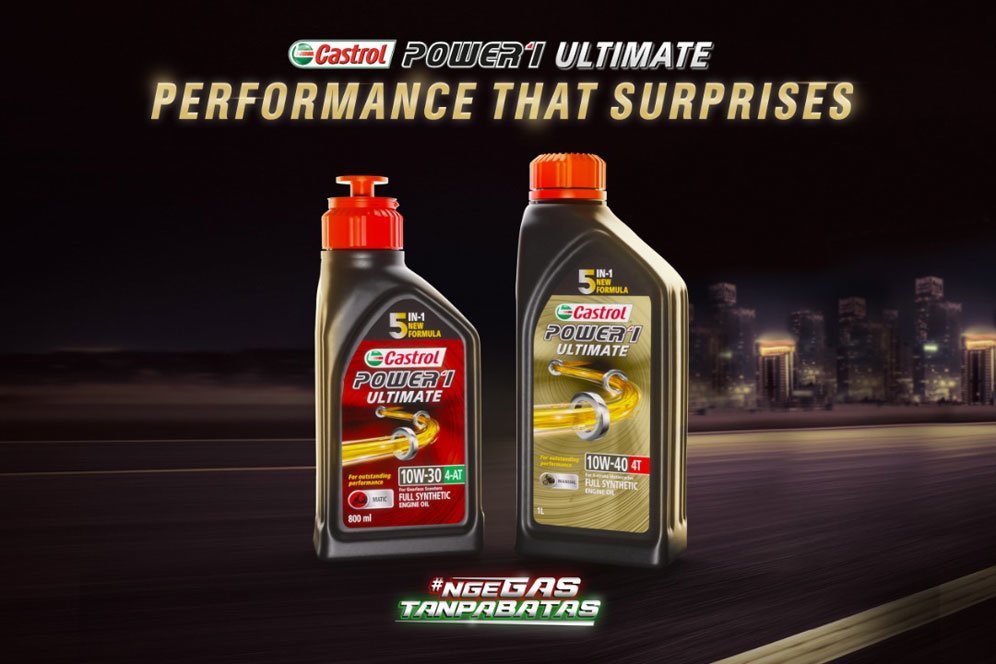 Castrol POWER1 ULTIMATE, pelumas motor full synthetic performa tinggi dengan keunggulan 5-in-1 Formula. (c) Castrol Indonesia