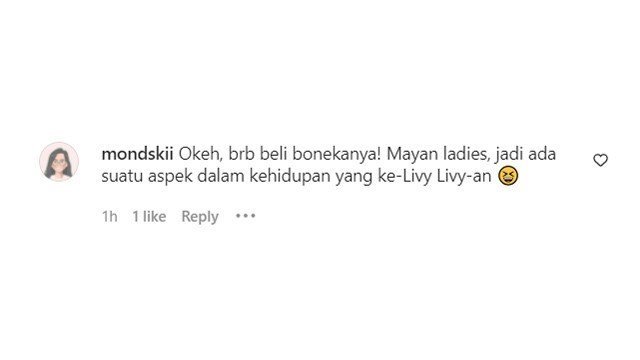 Komentar Netizen di Instagram Livy Renata. (c) Instagram/livyrenata