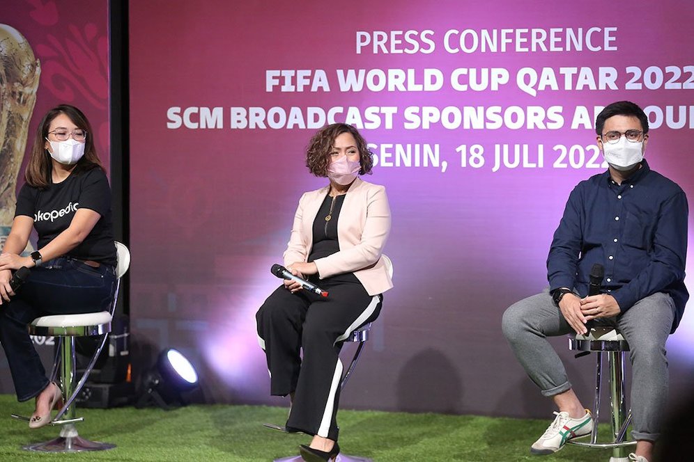 Suasana peluncuran sponsor broadcast SCM Group untuk Piala Dunia 2022 (c) Bola.net/Abdul Aziz