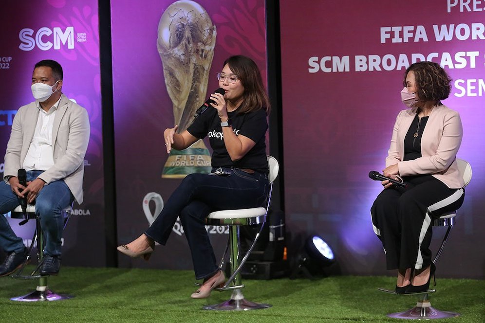 Suasana peluncuran sponsor broadcast SCM Group untuk Piala Dunia 2022 (c) Bola.net/Abdul Aziz