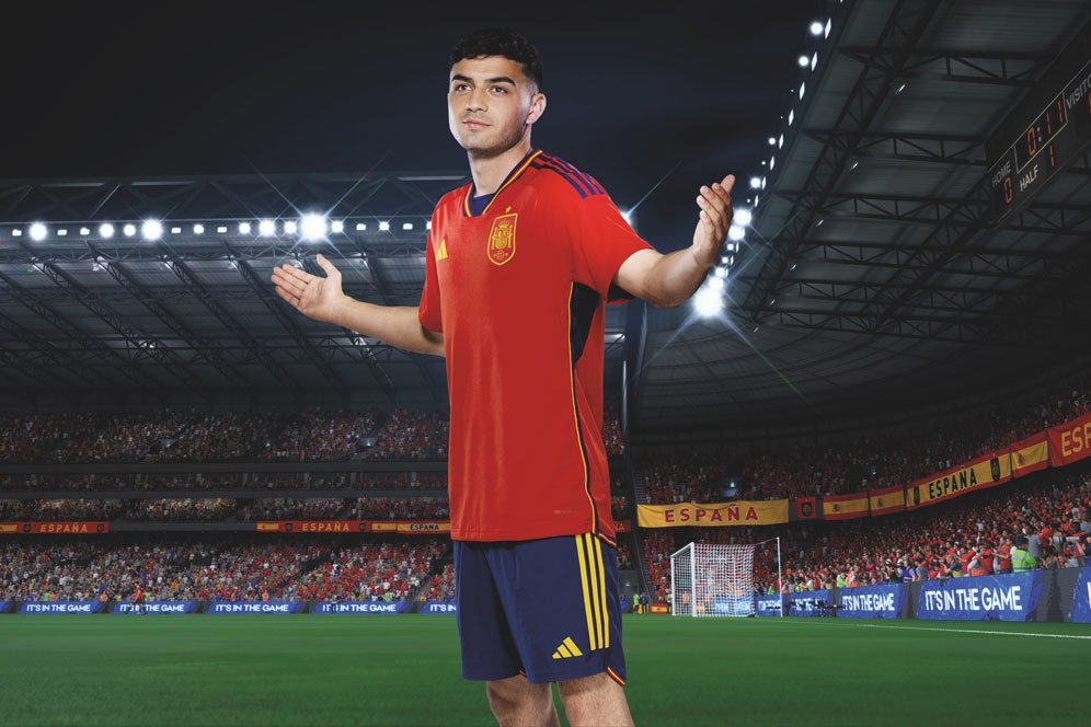 Jersei kandang timnas Spanyol 2022/2023. (c) SEFutbol Official