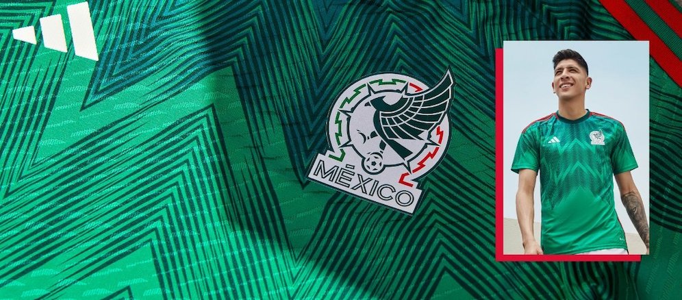 Jersey kandang Meksiko untuk Piala Dunia 2022 (c) Adidas