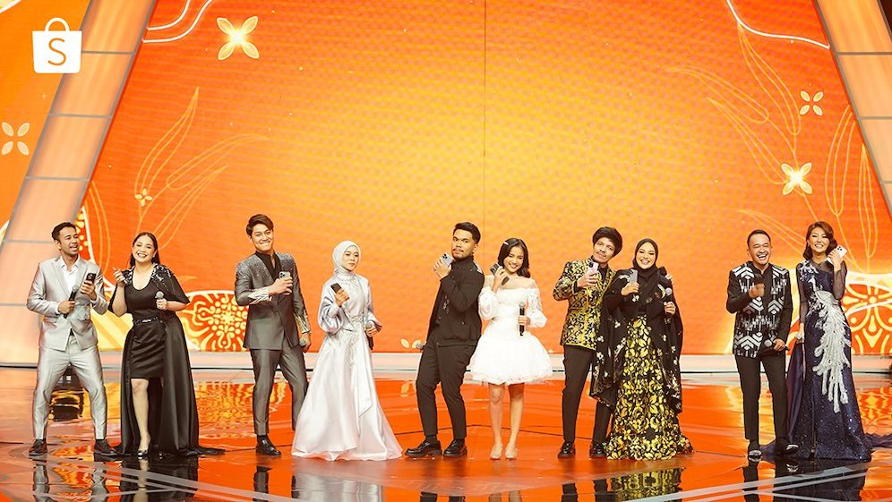 Sederet pasangan selebriti kenamaan Tanah Air di acara TV Show Shopee 9.9 Super Shopping Day pada Jumat (9/9). (c) Istimewa