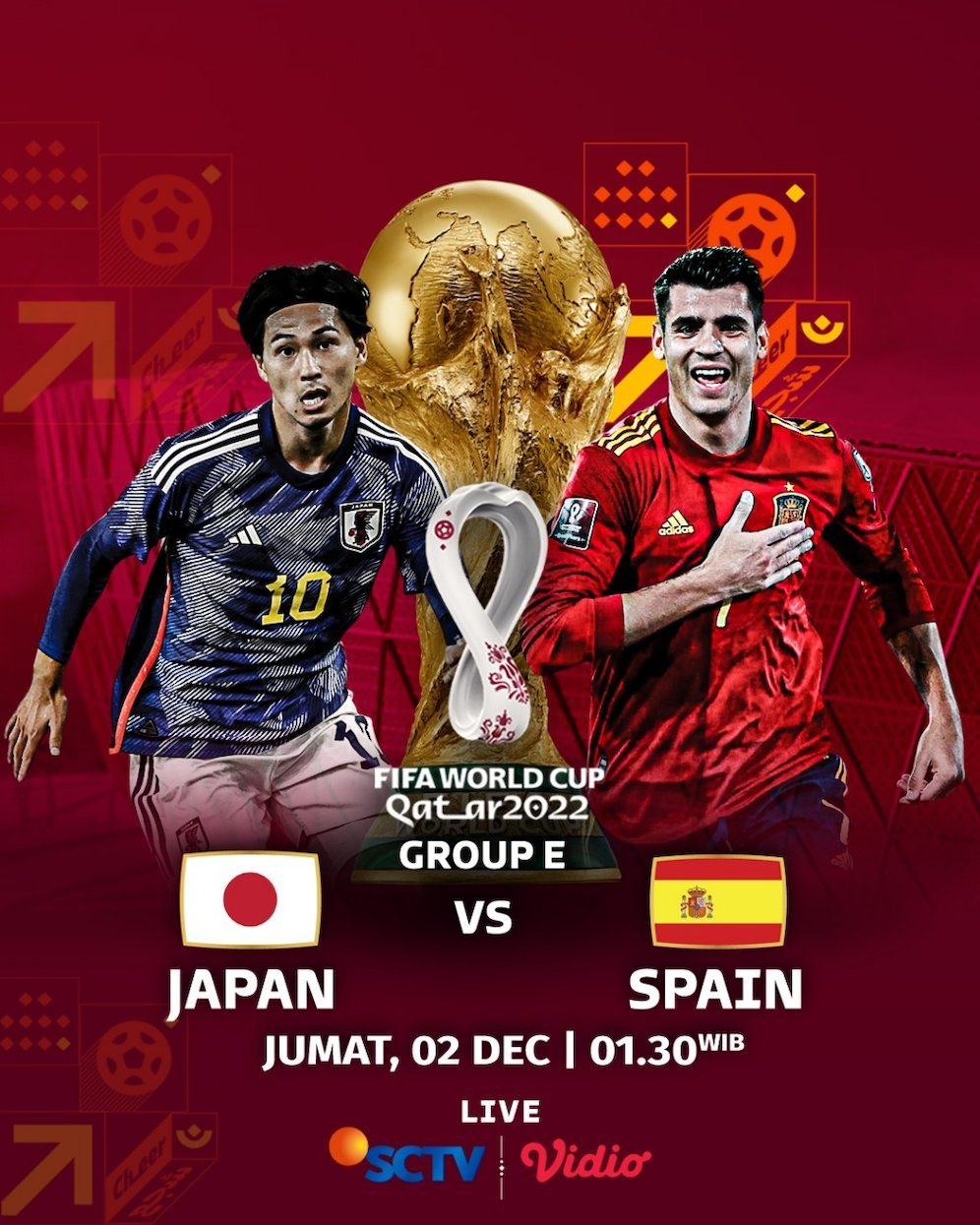 Siaran Langsung Piala Dunia 2022 Jepang vs Spanyol (c) SCM