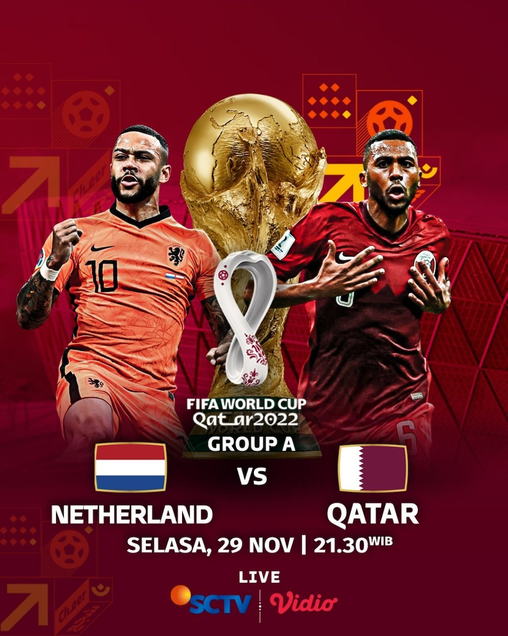 Pertandingan ketiga grup A Piala Dunia 2022: Belanda vs Qatar (c) SCM