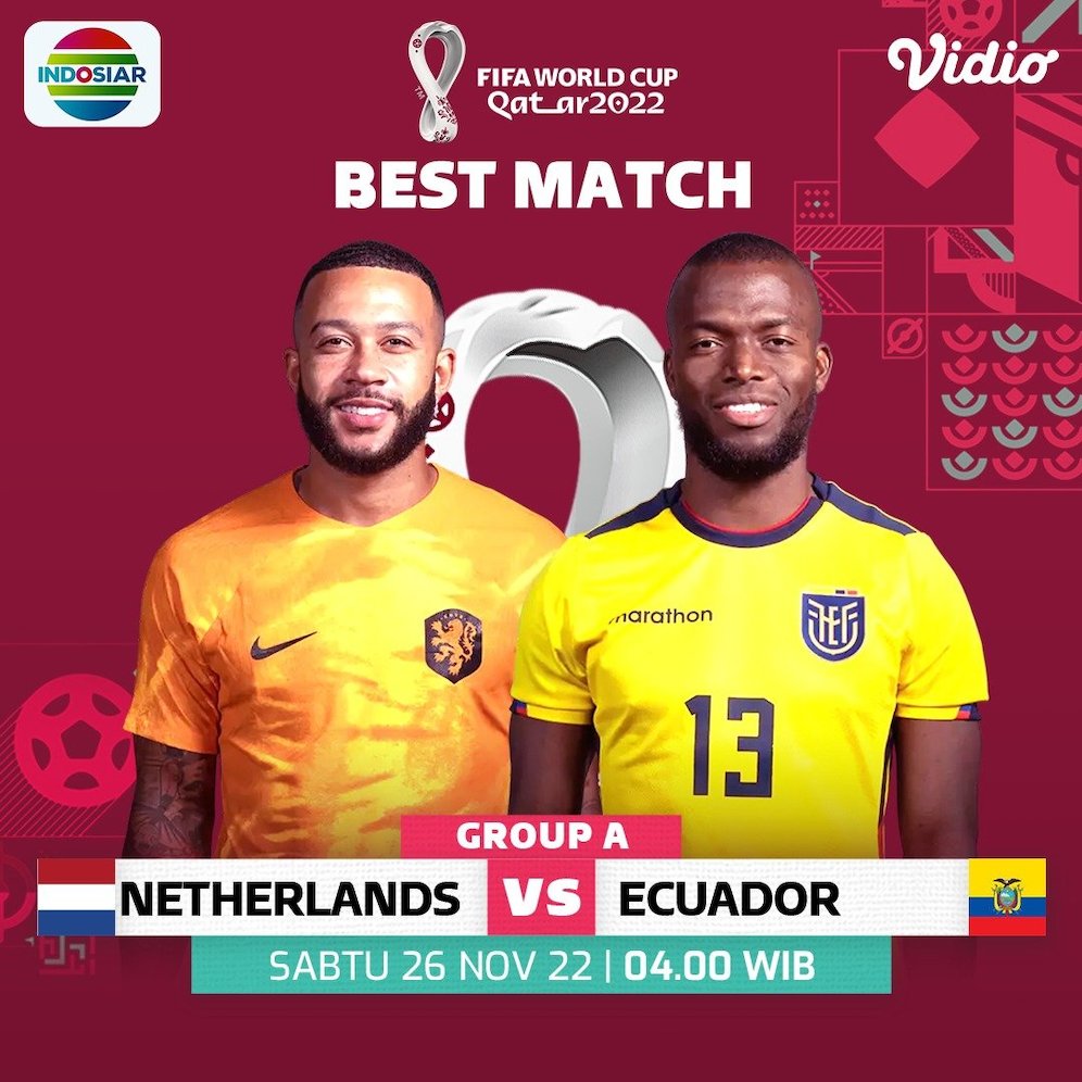 Laga Piala Dunia 2022 Belanda vs Ekuador. (c) SCM