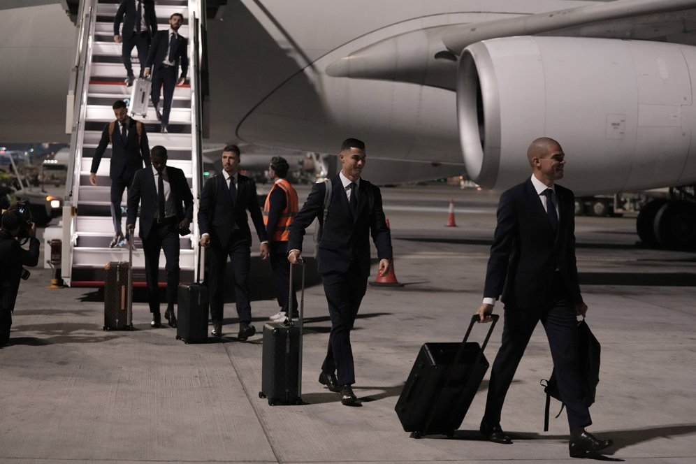 Cristiano Ronaldo tiba di Qatar untuk memainkan Piala Dunia 2022 (c) AP Photo/Hassan Ammar