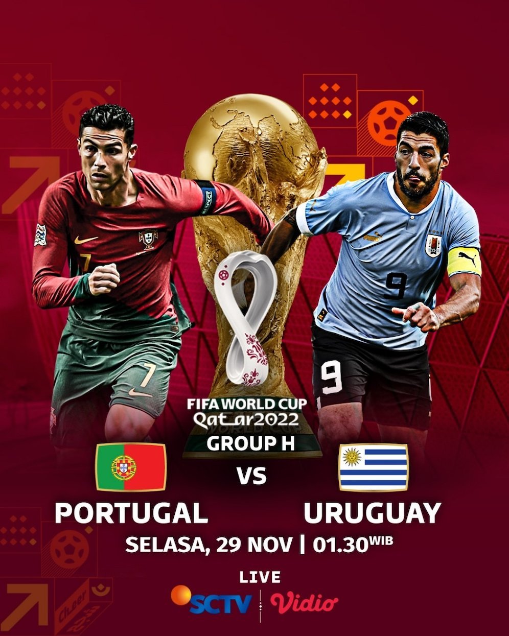 Jadwal pertandingan Portugal vs Uruguay di Piala Dunia 2022 (c) SCM