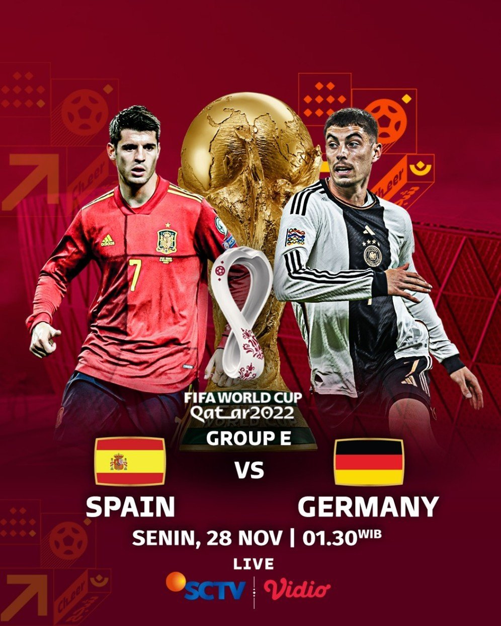 Duel Spanyol vs Jerman di Piala Dunia 2022 (c) SCM