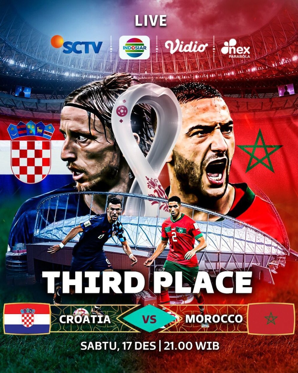 Jadwal Perebutan Peringkat 3 Dan Final Piala Dunia 2022, Tayang Di SCTV ...