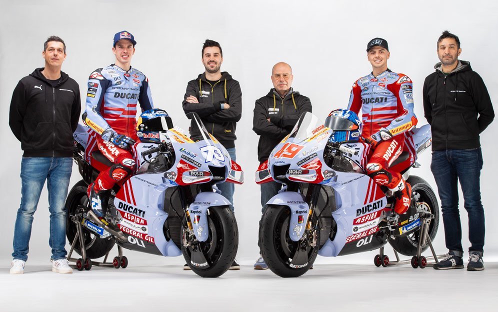Donatello Giovinatti, Alex Marquez, Michele Masini, Carlo Merlini, Fabio di Giannantonio, dan Frankie Carchedi (c) Gresini Racing