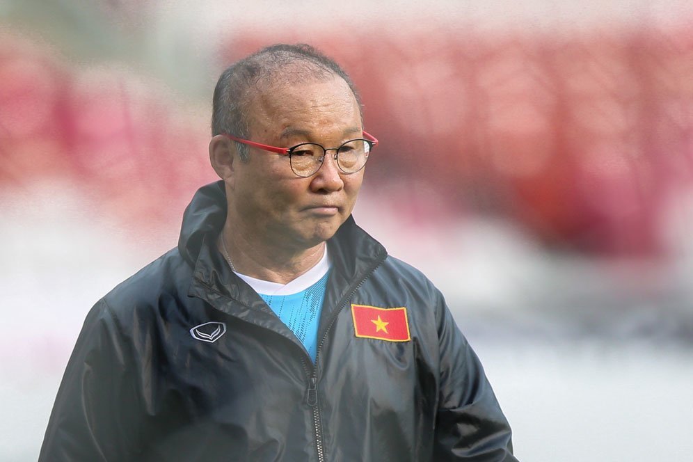 Pelatih Timnas Vietnam, Park Hang-seo, pada sesi latihan di Stadion Gelora Bung Karno jelang leg pertama semifinal Piala AFF 2022 (c) Bagaskara Lazuardi