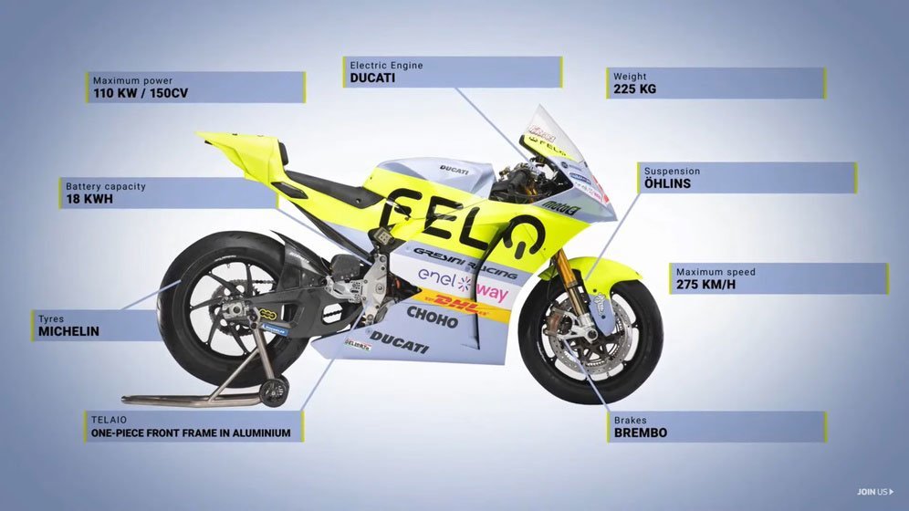 Motor Ducati V21L milik Gresini Racing di MotoE 2023. (c) Gresini Racing