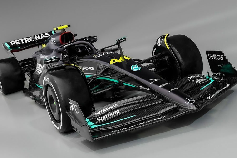 Mobil W14 milik Mercedes AMG Petronas di Formula 1 2023. (c) Mercedes AMG Petronas