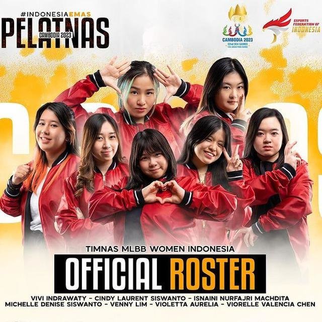 Roster Timnas MLBB Women Indonesia di SEA Games 2023 Kamboja. (c) PBESI