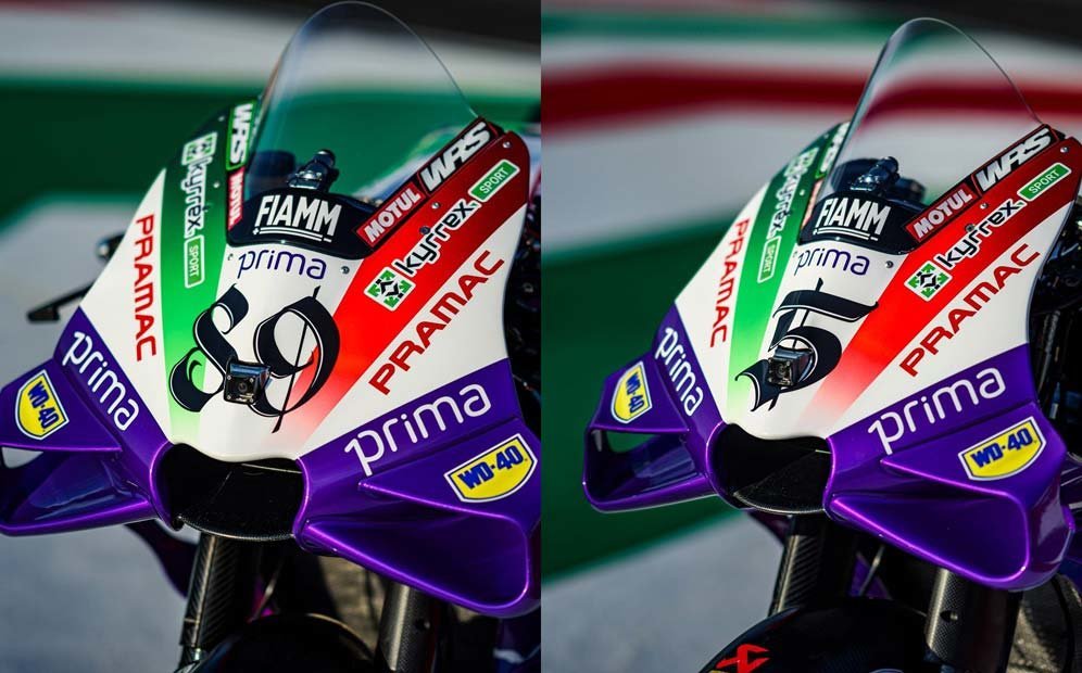 Corak La Divina Commedia pada Ducati Desmosedici GP23 milik Prima Pramac Racing di MotoGP Mugello, Italia. (c) Pramac Racing