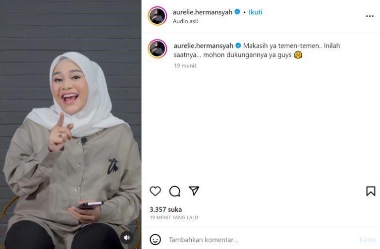 Klarifikasi Aurel dari postingan di Instagram sebelumnya. (c) Instagram @aurelie.hermansyah