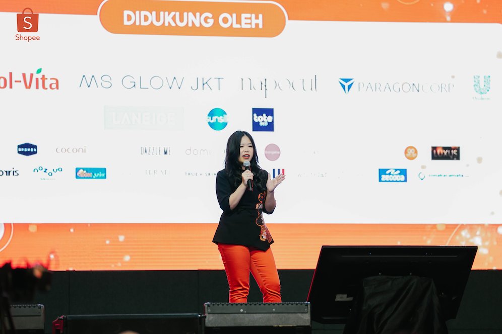 Monica Viona dalam acara Shopee Connect. (c) Istimewa