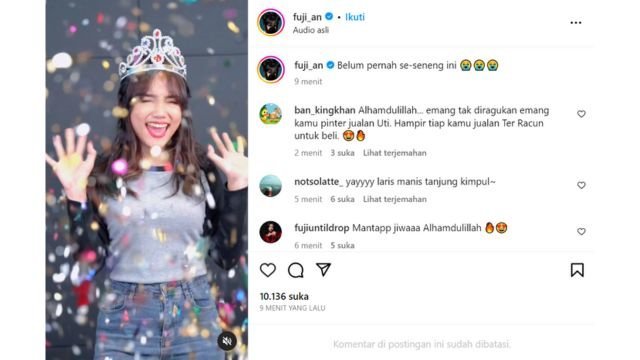 Unggahan Instagram Fuji. (c) Istimewa