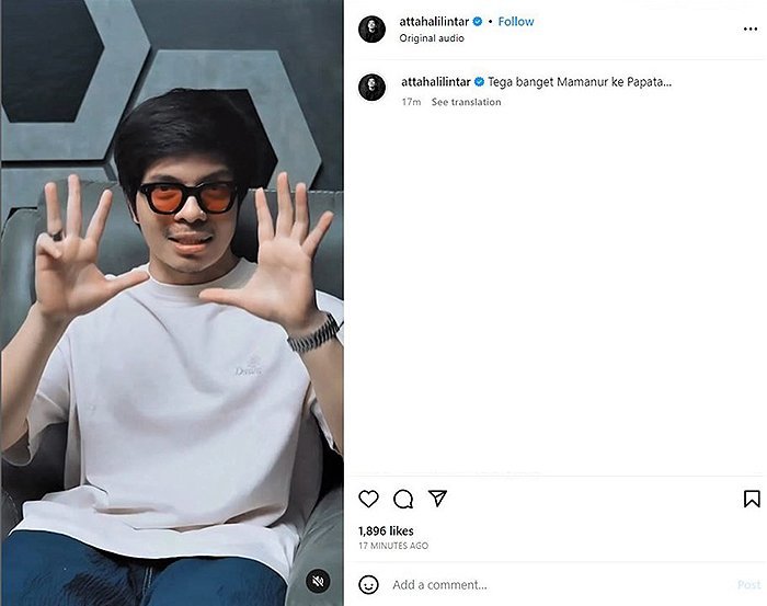 Capture IG Atta Halilintar (c) Instagram @attahalilintar