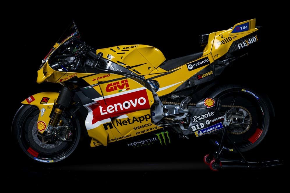 Motor Desmosedici GP23 dengan corak Giallo Ducati di MotoGP San Marino 2023. (c) Ducati Corse