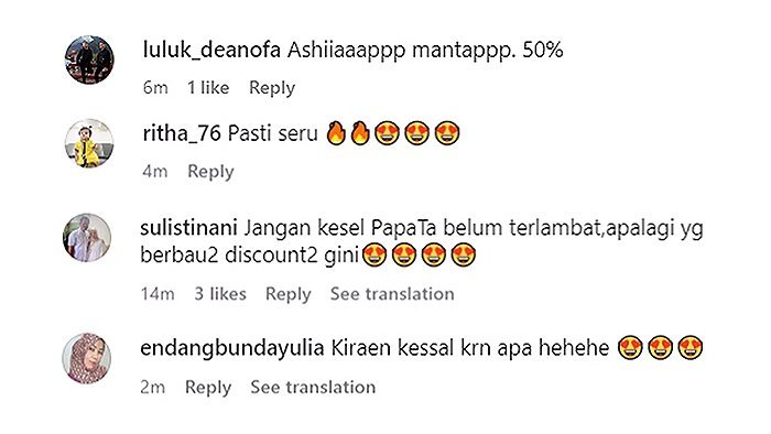 Capture Comment IG Atta Halilintar (c) Instagram @attahalilintar