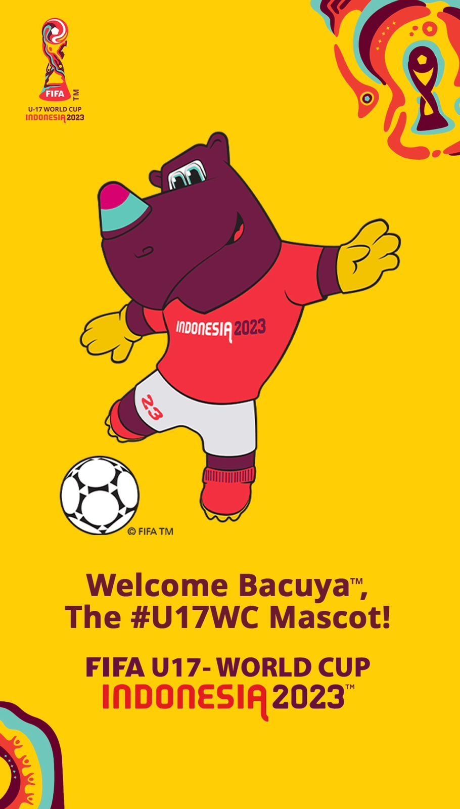 Maskot Piala Dunia U-17 2023, Bacuya (c) FIFA