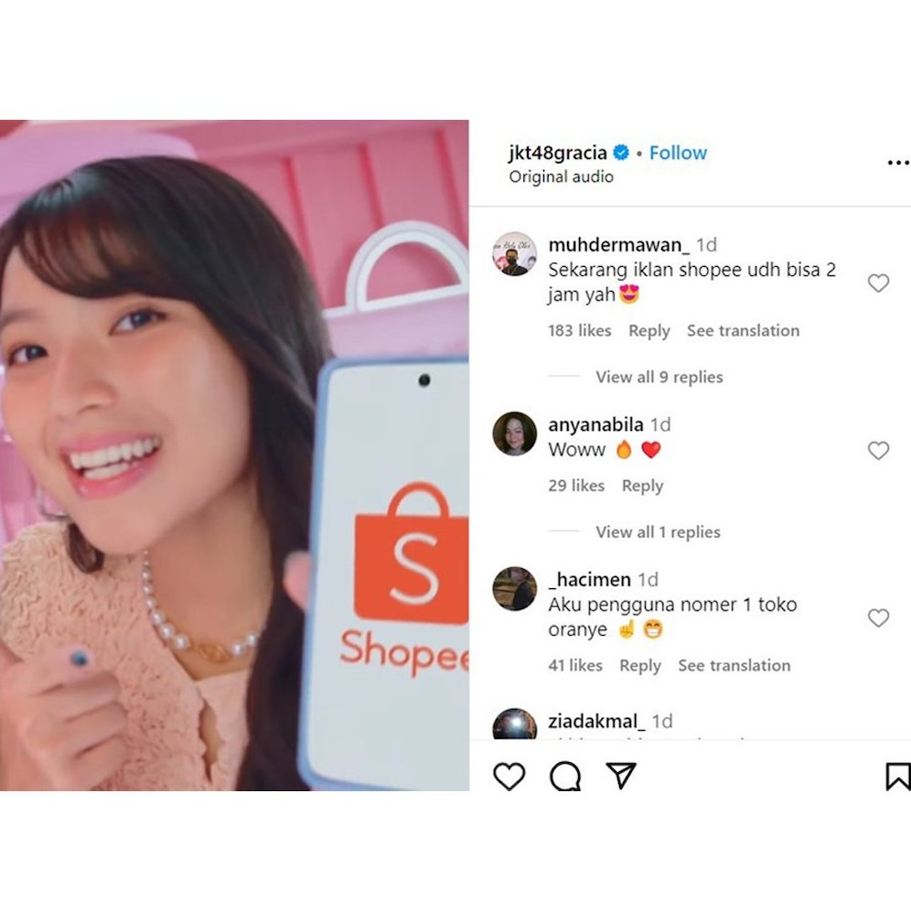 Gracia Jkt48. (c) Instagram.com/jkt48gracia.