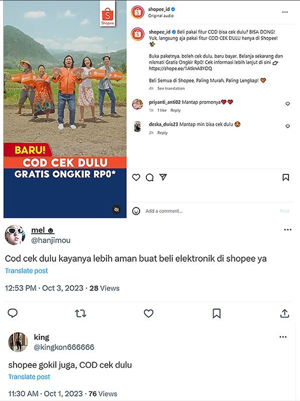 Shopee COD (c) Instagram