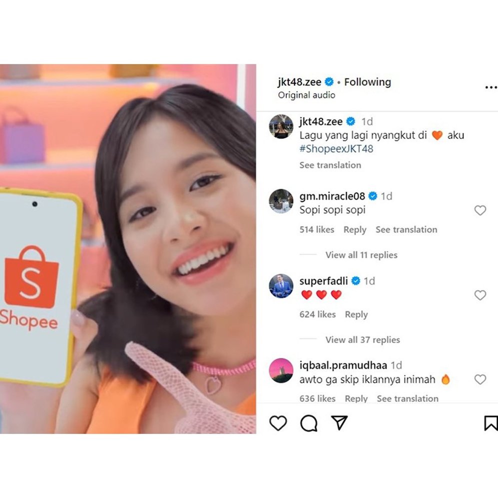 Zee JKT48. (c) Instagram.com/jkt48.zee.